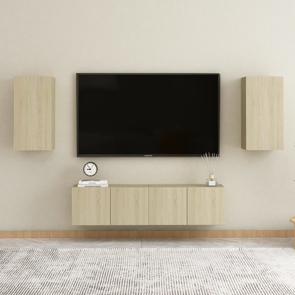 Set Dulap Tv, 5 Piese, , Lemn Prelucrat