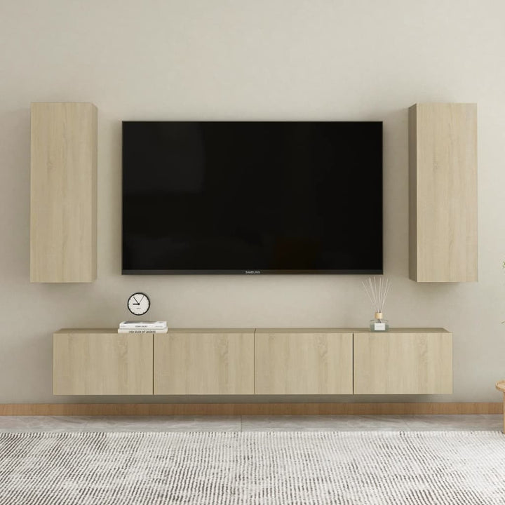 Set Dulap Tv, 5 Piese, , Lemn Prelucrat