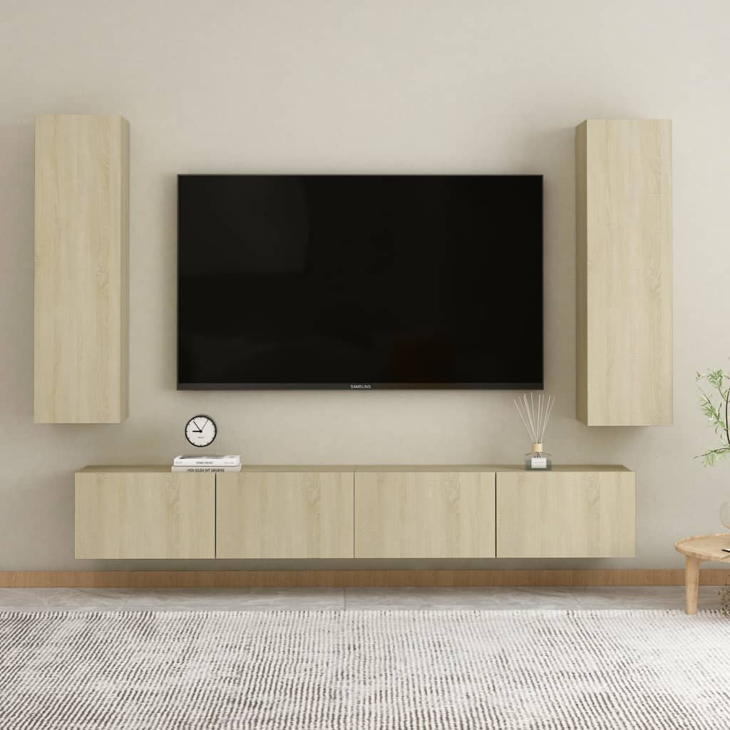Set Dulap Tv, 5 Piese, , Lemn Prelucrat