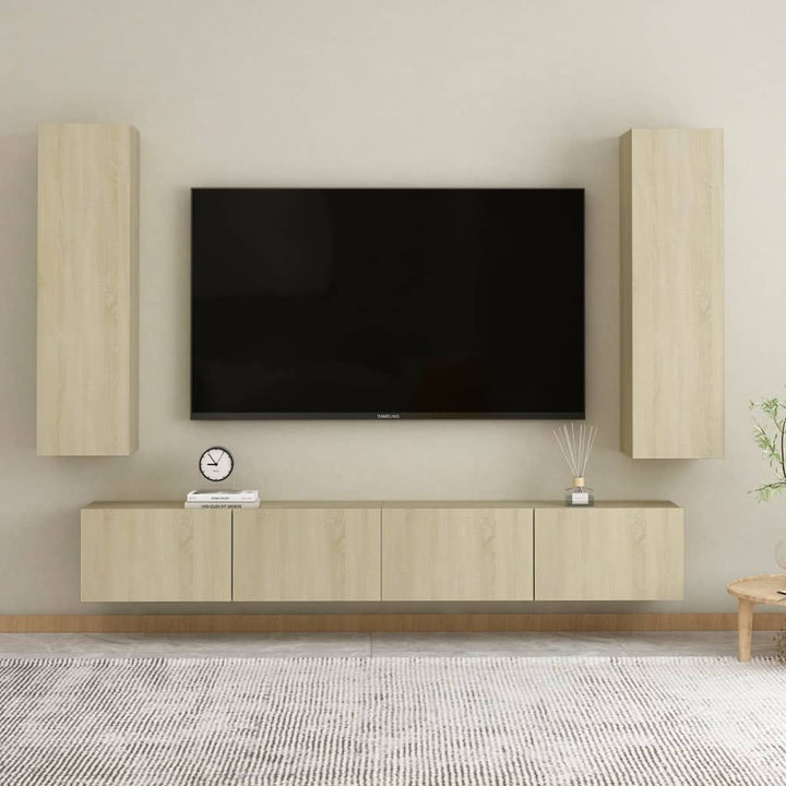 Set Dulap Tv, 5 Piese, , Lemn Prelucrat