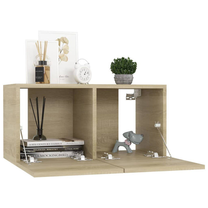 Set De Dulapuri Tv, 7 Piese, , Lemn Prelucrat