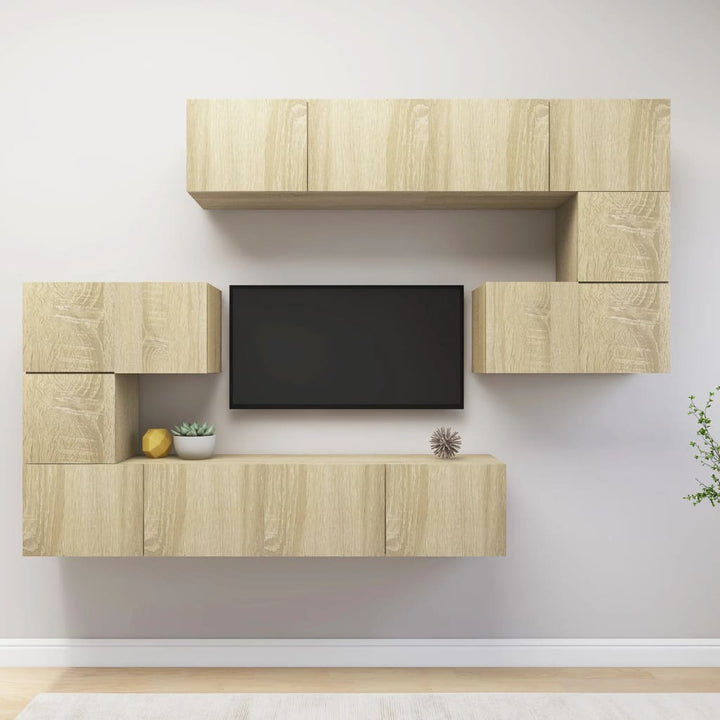 Set Dulapuri Tv, 10 Piese, , Lemn Prelucrat