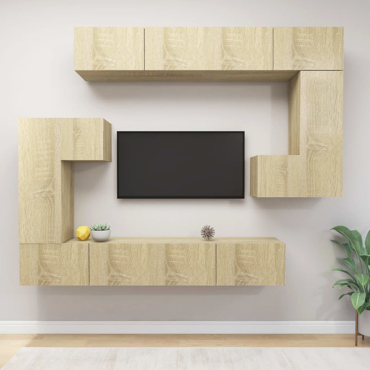 Set Dulapuri Tv, 10 Piese, , Lemn Prelucrat