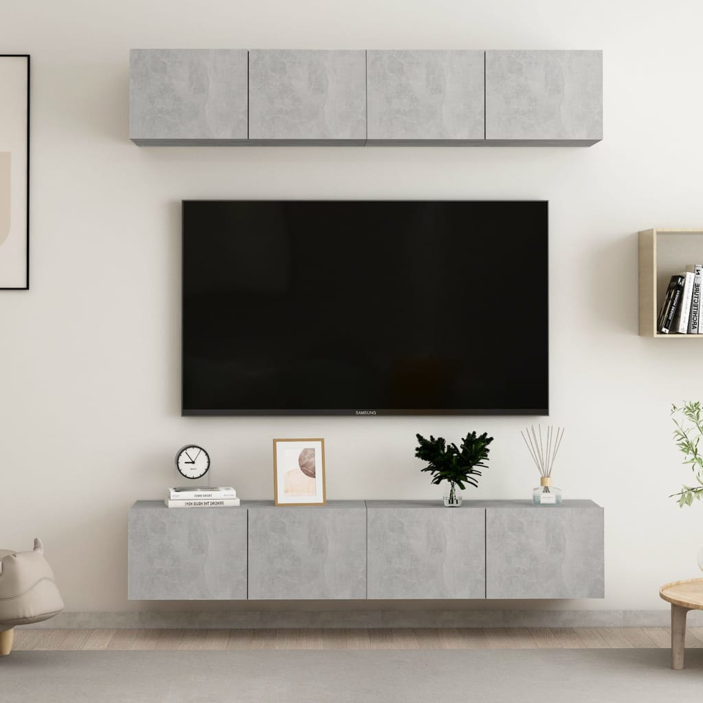 Dulapuri Tv, 4 Piese, , 60X30X30 Cm, Lemn Prelucrat