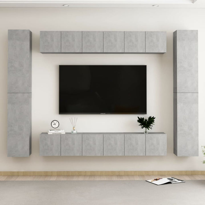 Set De Dulapuri Tv, 6 Piese, , Lemn Prelucrat