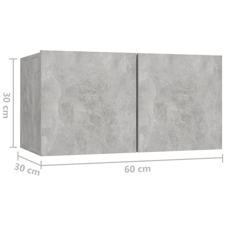Set De Dulapuri Tv, 8 Piese, , Lemn Prelucrat