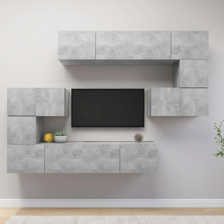 Set Dulapuri Tv, 10 Piese, , Lemn Prelucrat