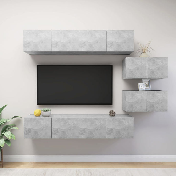 Set Dulapuri Tv, 8 Piese, , Lemn Prelucrat