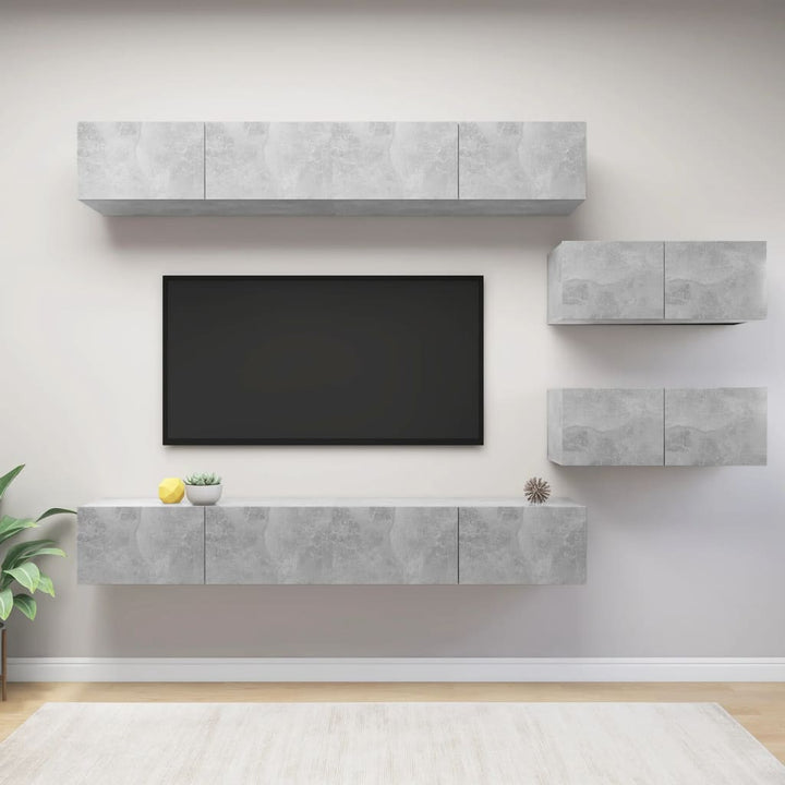 Set Dulapuri Tv, 8 Piese, , Lemn Prelucrat
