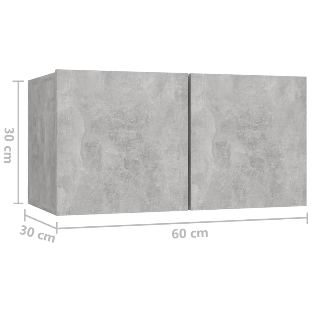 Set De Dulapuri Tv, 4 Piese, , Lemn Prelucrat