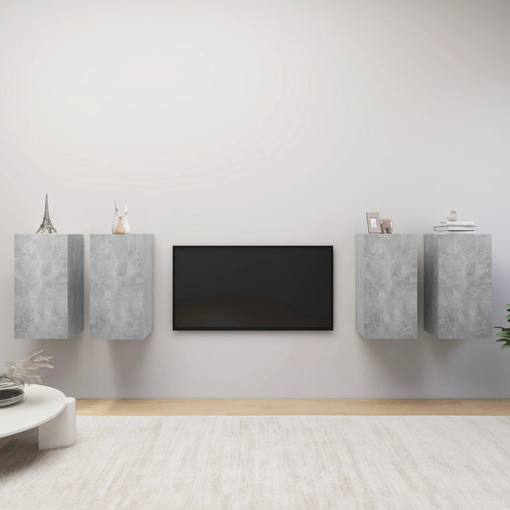 Comode Tv, 4 Buc., Stejar Fumuriu, 30,5X30X Lemn Prelucrat
