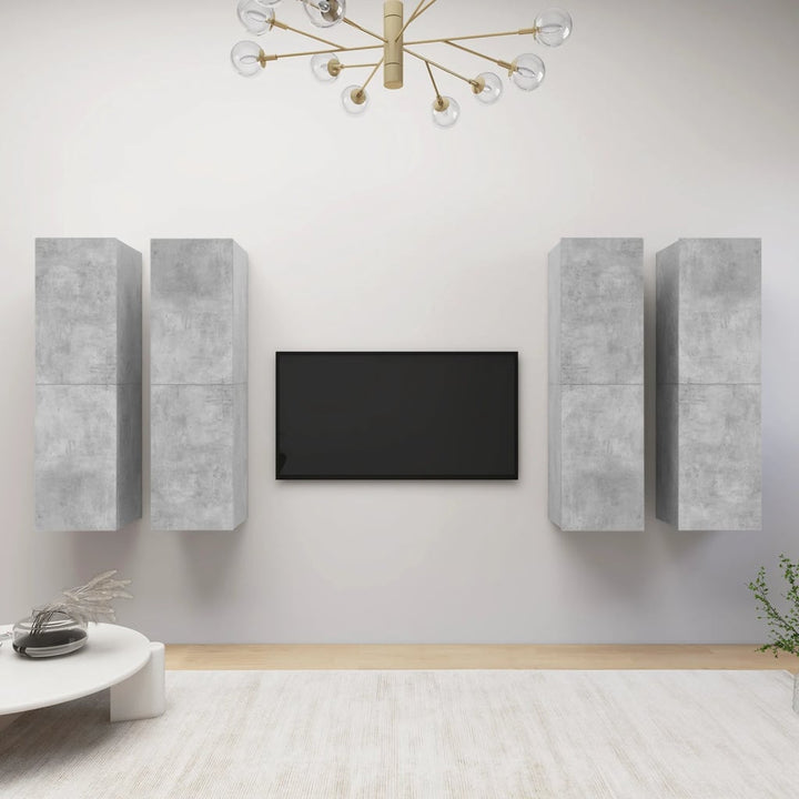 Comode Tv, 4 Buc., Stejar Fumuriu, 30,5X30X Lemn Prelucrat