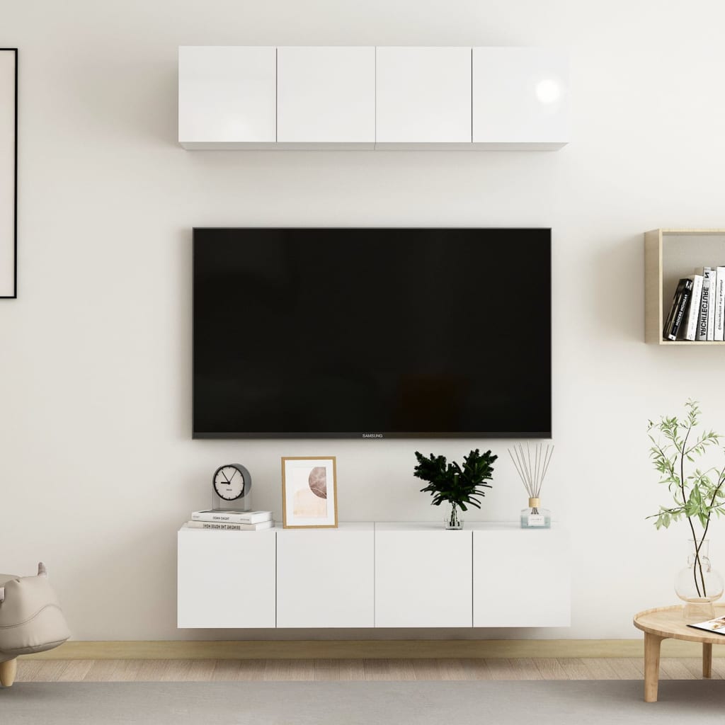Dulapuri Tv, 4 Piese, , 60X30X30 Cm, Lemn Prelucrat