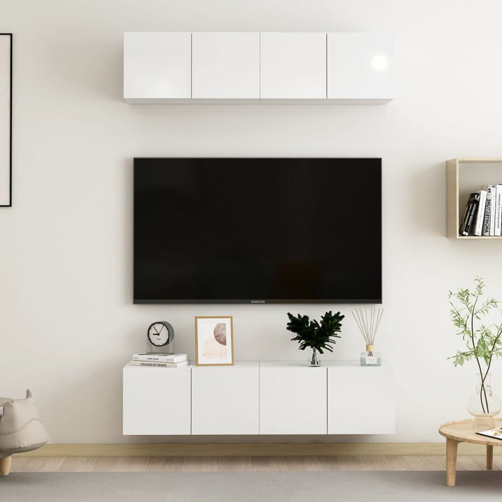 Dulapuri Tv, 4 Piese, , 60X30X30 Cm, Lemn Prelucrat