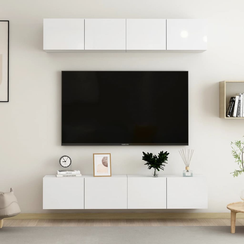 Dulapuri Tv, 4 Piese, , 60X30X30 Cm, Lemn Prelucrat