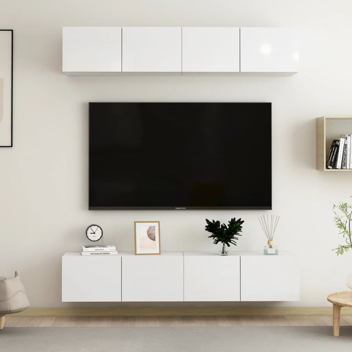 Dulapuri Tv, 4 Piese, , 60X30X30 Cm, Lemn Prelucrat