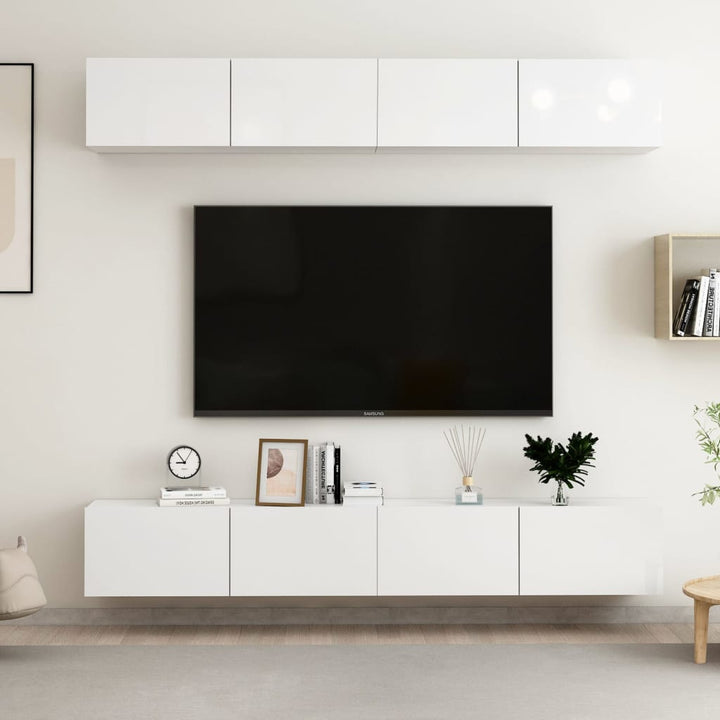 Dulapuri Tv, 4 Piese, , 60X30X30 Cm, Lemn Prelucrat