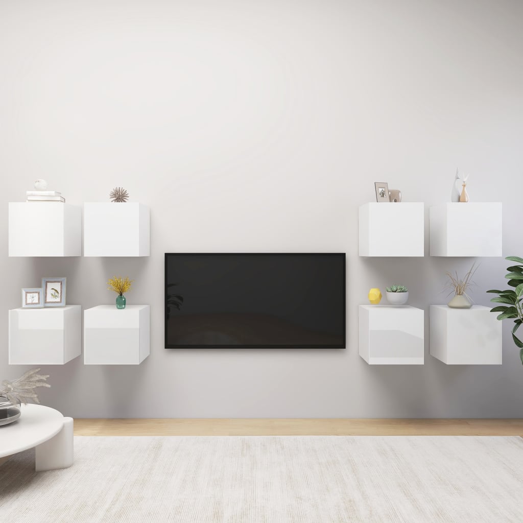 Dulapuri Tv Suspendate, 8 Buc., , 30,5X30X30 Cm