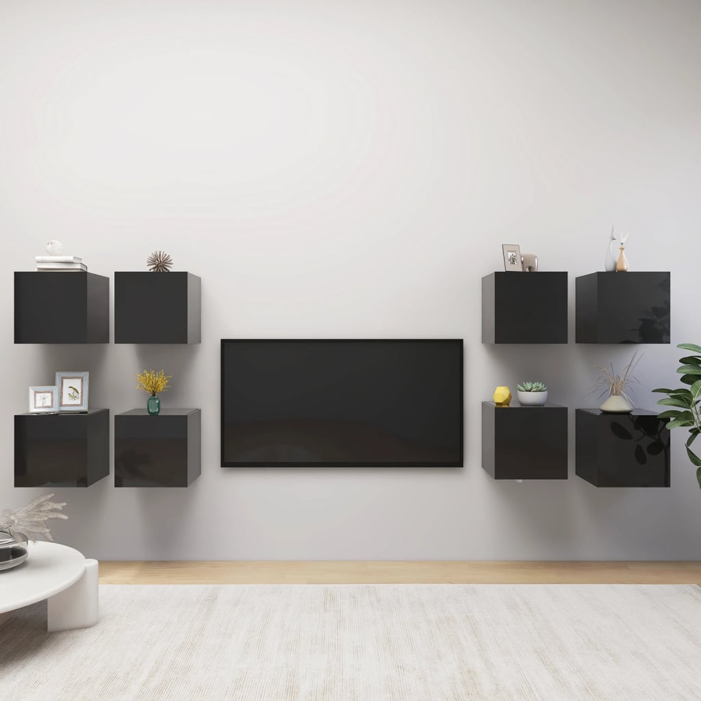 Dulapuri Tv Suspendate, 8 Buc., , 30,5X30X30 Cm