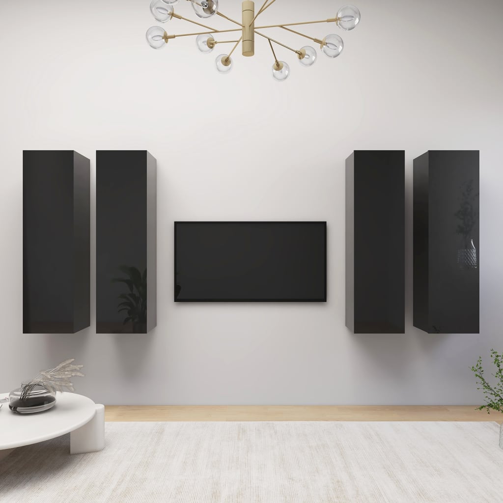 Comode Tv, 4 Buc., Stejar Fumuriu, 30,5X30X Lemn Prelucrat