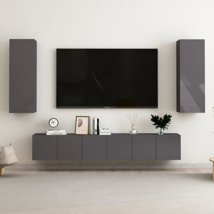 Set Dulap Tv, 5 Piese, , Lemn Prelucrat
