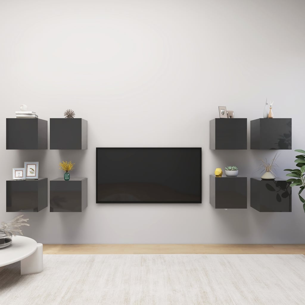 Dulapuri Tv Suspendate, 8 Buc., , 30,5X30X30 Cm