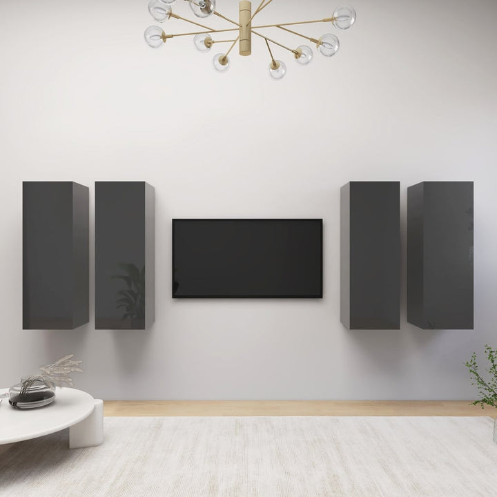 Comode Tv, 4 Buc., Stejar Fumuriu, 30,5X30X Lemn Prelucrat