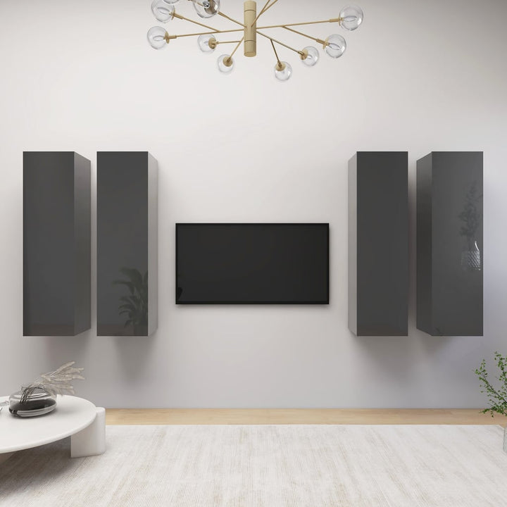 Comode Tv, 4 Buc., Stejar Fumuriu, 30,5X30X Lemn Prelucrat