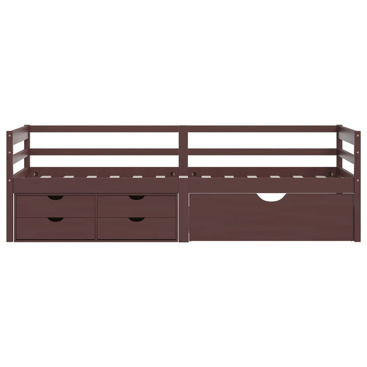 Cadru Pat Cu Sertare & Dulap , 90X200 Cm Lemn De Pin