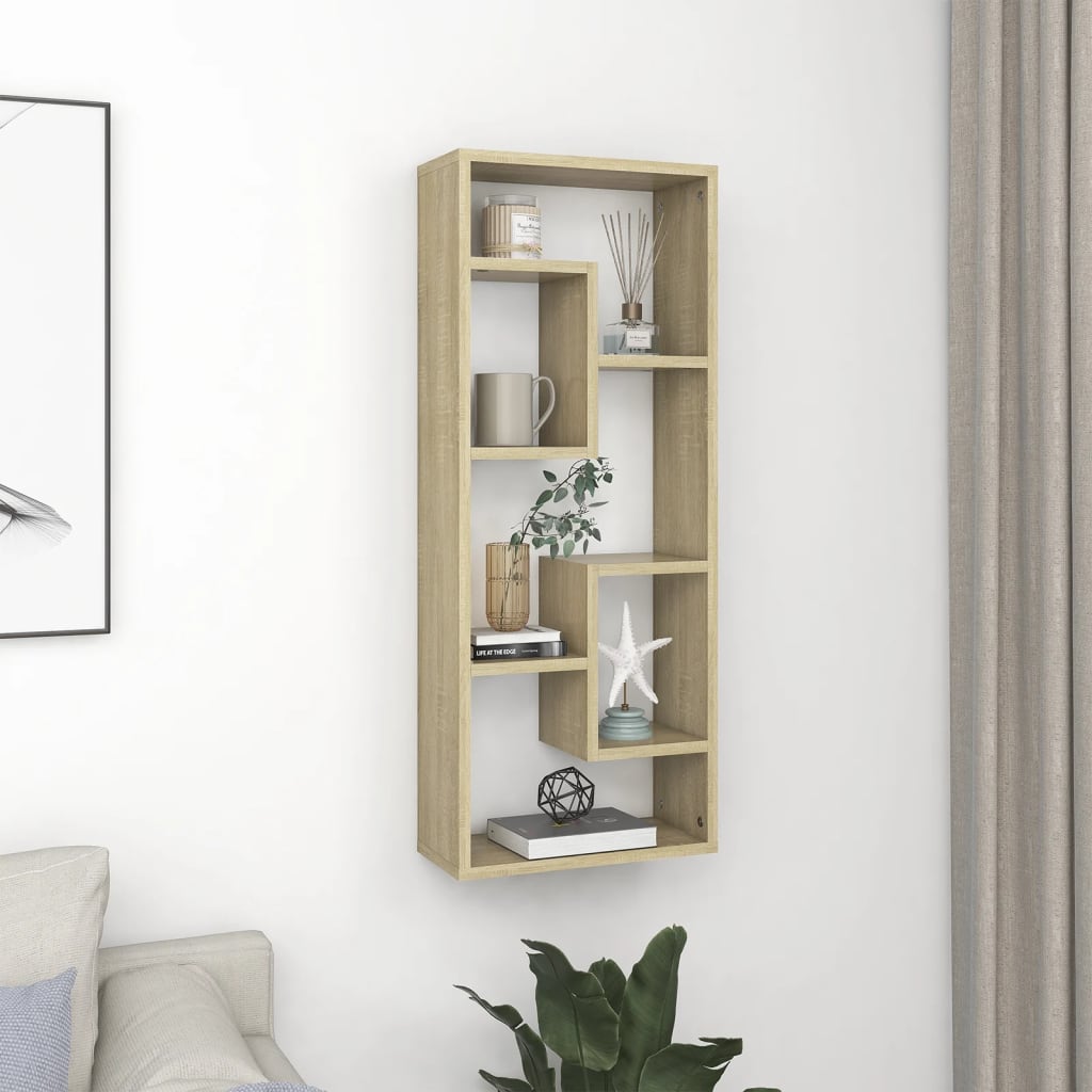 Raft De Perete, Stejar Maro, 36X16X90 Cm, Lemn Compozit