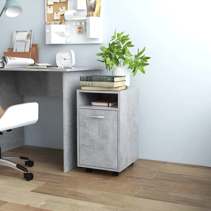 Dulap Lateral Cu Roți Gri Sonoma 33X38X60 Cm Lemn Prelucrat