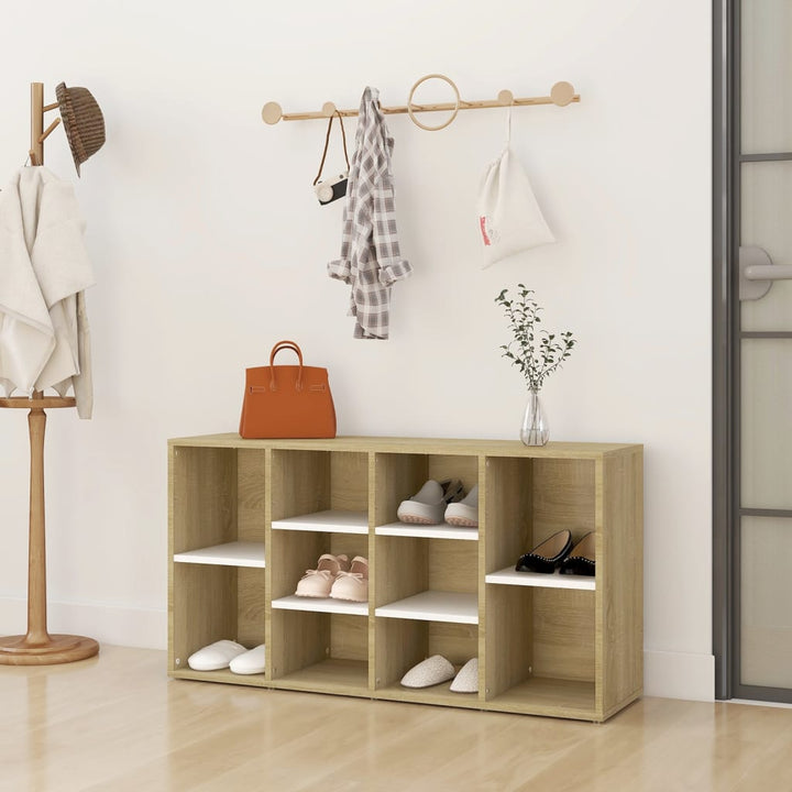 Banchetă Pantofar Alb Extralucios 103X30X54,5 Cm Lemn Prelucrat