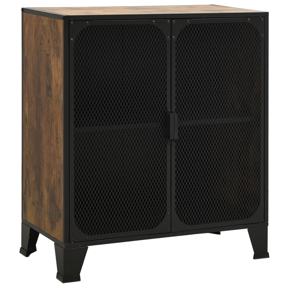 Dulap De Depozitare În Stil Rustic,Maro,72X36X82Cm,Metal Și Mdf
