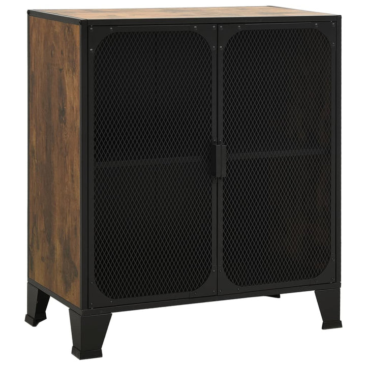 Dulap De Depozitare În Stil Rustic,Maro,72X36X82Cm,Metal Și Mdf