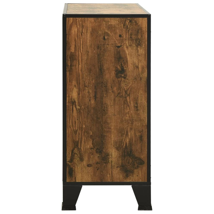 Dulap De Depozitare În Stil Rustic,Maro,72X36X82Cm,Metal Și Mdf