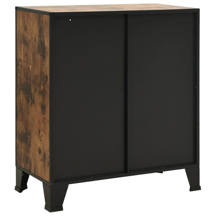 Dulap De Depozitare În Stil Rustic,Maro,72X36X82Cm,Metal Și Mdf
