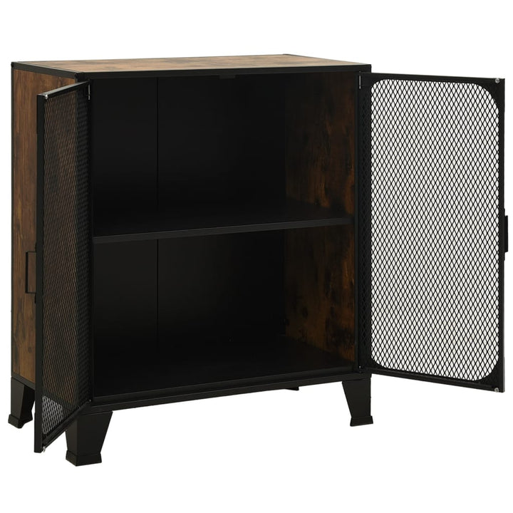 Dulap De Depozitare În Stil Rustic,Maro,72X36X82Cm,Metal Și Mdf