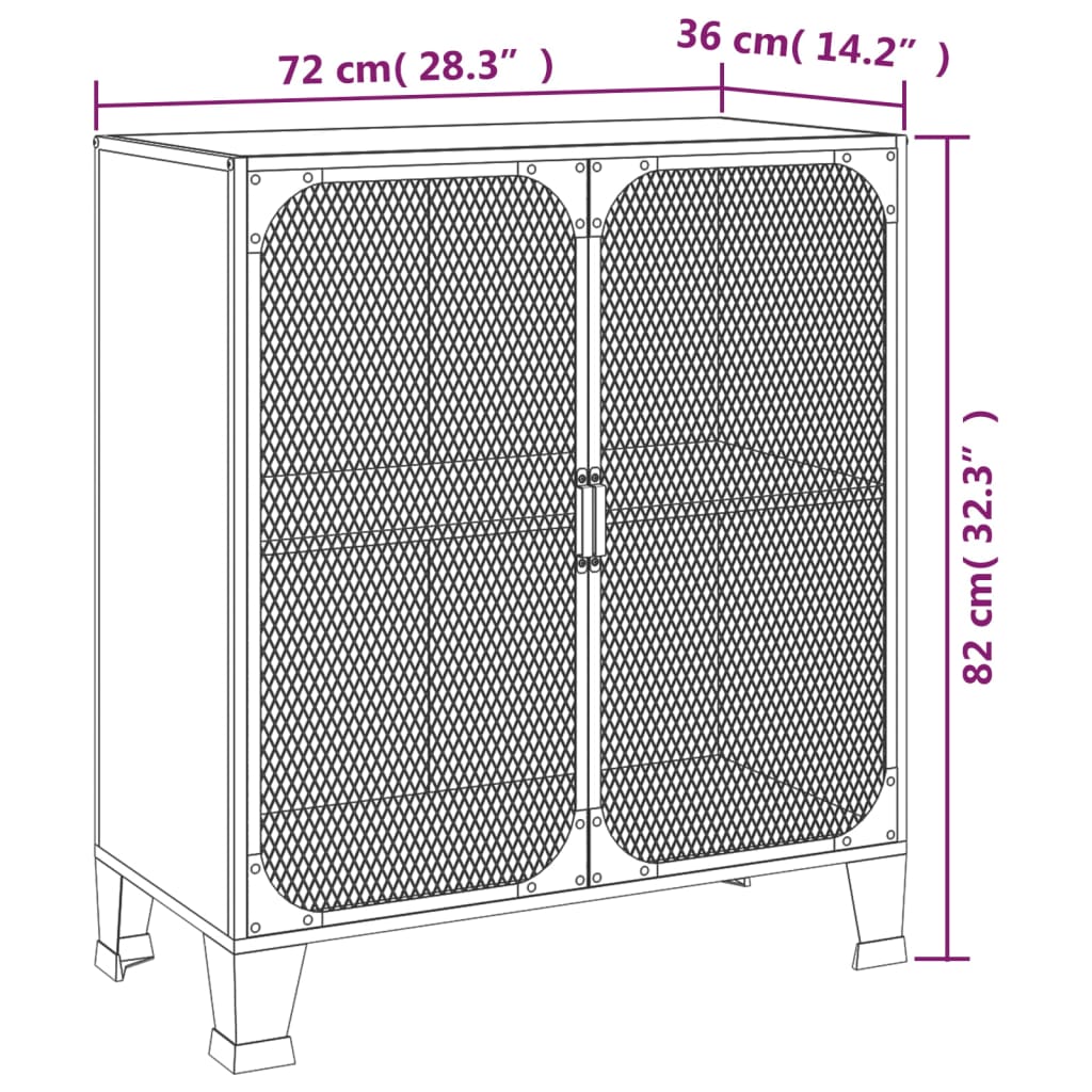 Dulap De Depozitare,,72X36X82Cm,Metal Și Mdf