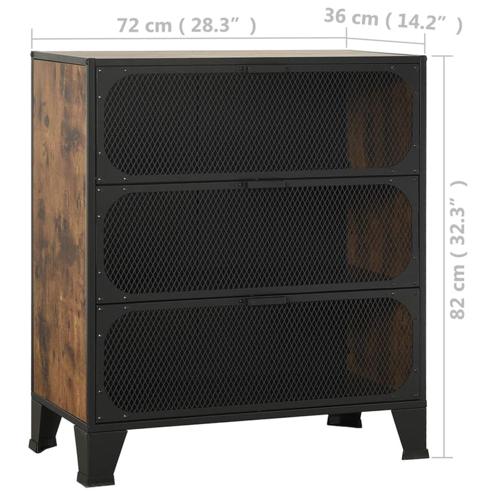Dulap De Depozitare ,,72X36X82Cm,Metal Și Mdf