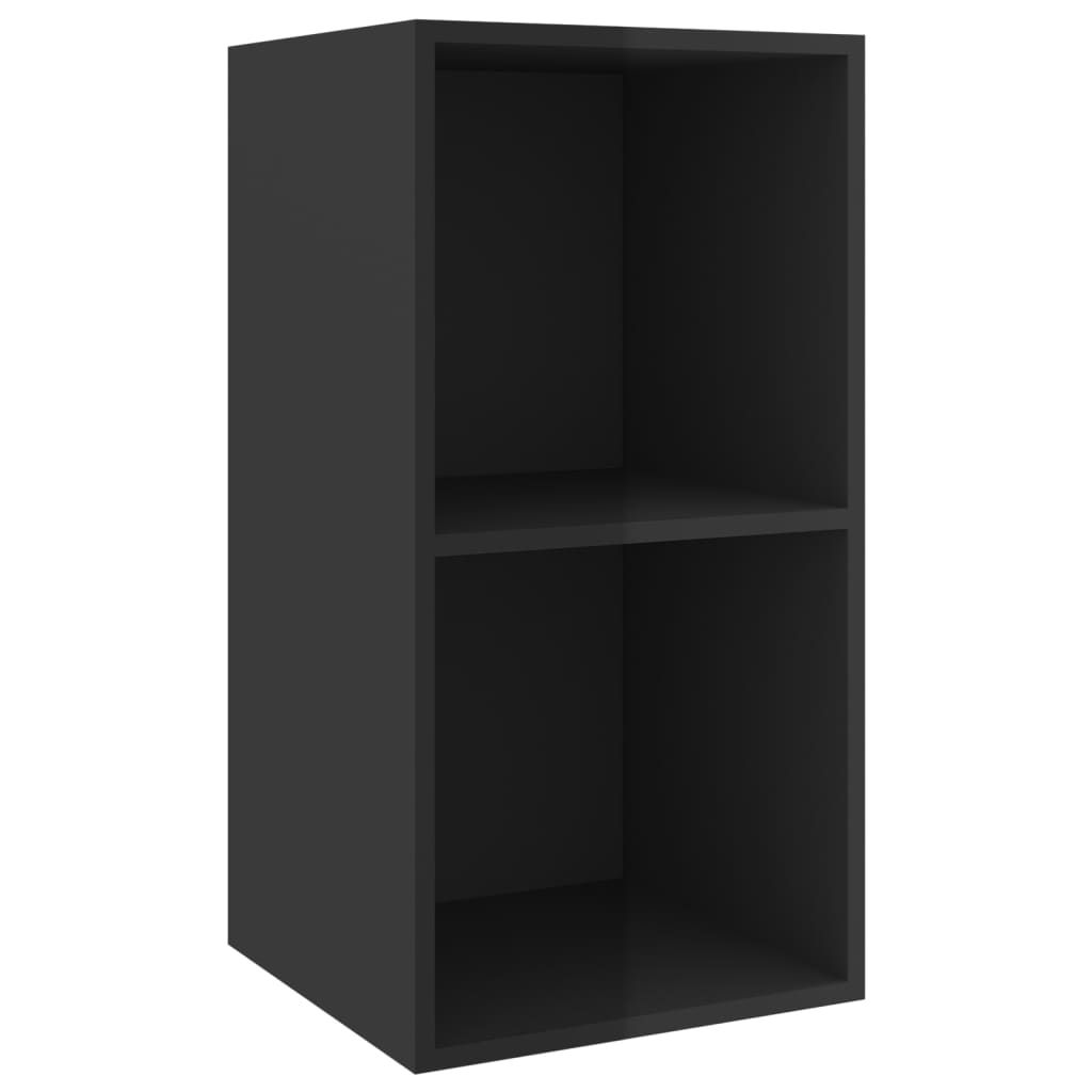 Set De Dulapuri Tv, 3 Piese, Negru Extralucios, Lemn Prelucrat