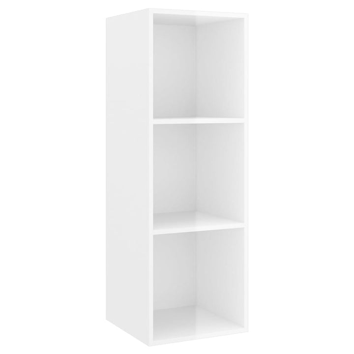 Set De Dulap Tv, 3 Piese, Alb Extralucios, Lemn Prelucrat