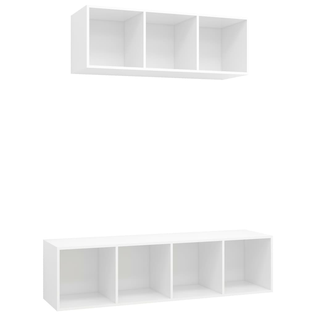Set De Dulapuri Tv, 2 Piese, , Lemn Prelucrat