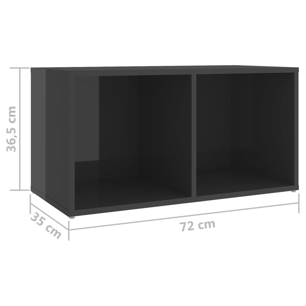 Set De Dulapuri Tv, 3 Piese, Gri Extralucios, Lemn Prelucrat