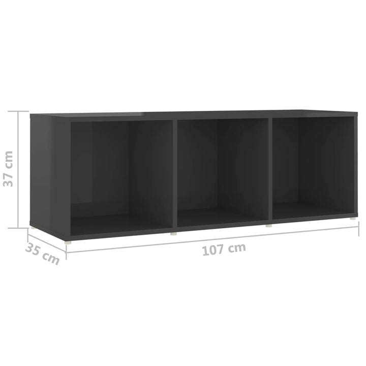 Set De Dulapuri Tv, 3 Piese, Gri Extralucios, Lemn Prelucrat