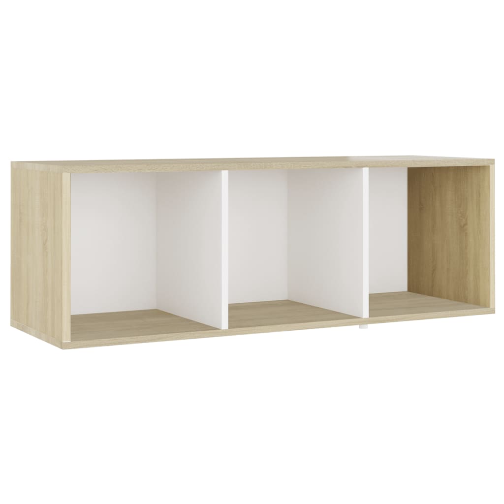 Set De Dulapuri Tv, 3 Piese, Alb/Stejar Sonoma, Lemn Prelucrat