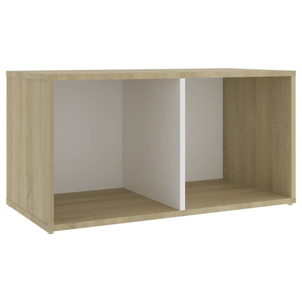 Set De Dulapuri Tv, 3 Piese, Alb/Stejar Sonoma, Lemn Prelucrat