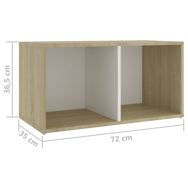 Set De Dulapuri Tv, 3 Piese, Alb/Stejar Sonoma, Lemn Prelucrat