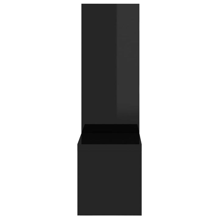 Rafturi De Perete, 2 Buc., Negru Extralucios, 50X15X50 Cm, Pal