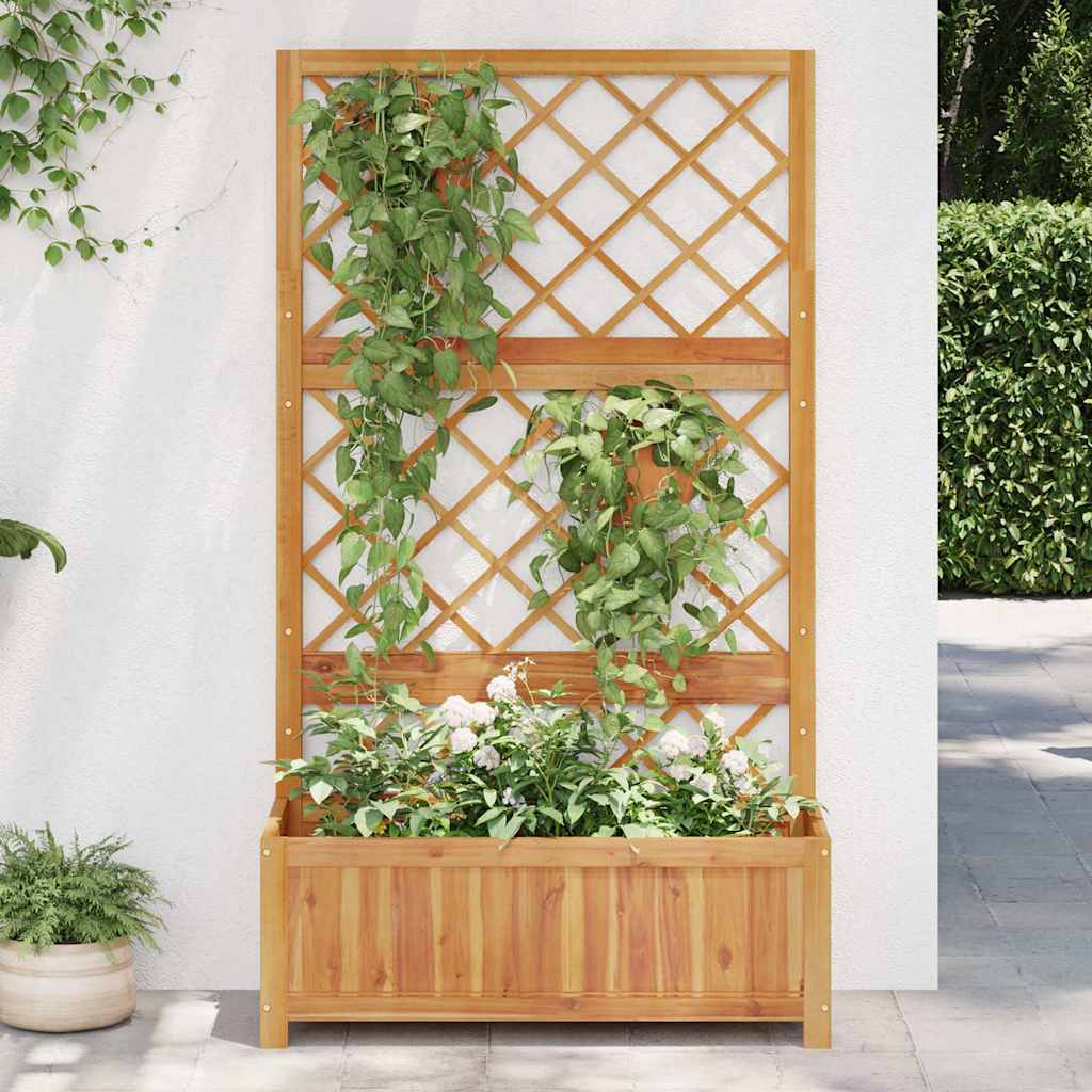 Strat Înălțat Cu Spalier, 85X38X150 Cm, Lemn Masiv De Acacia