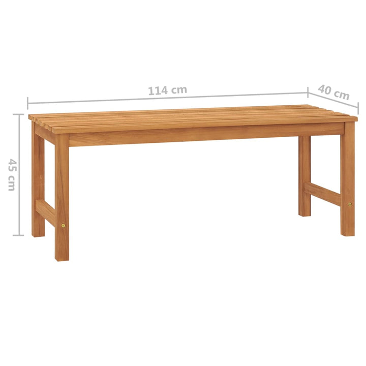 Bancă De Grădină, 114 Cm, Lemn Masiv De Tec